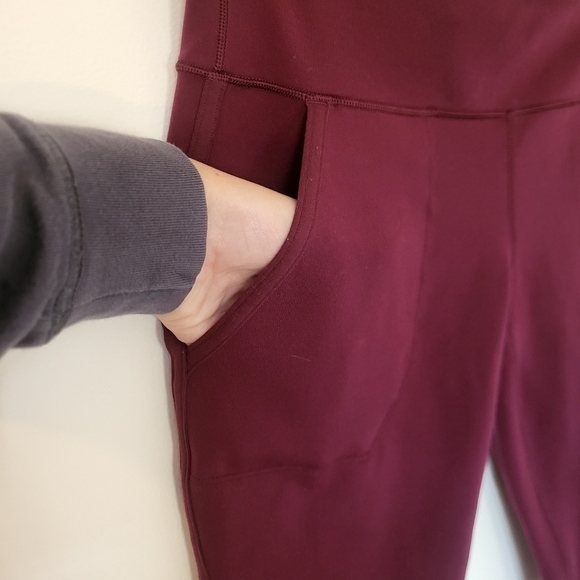 EUC Ivivva lululemon Mesh With Grace Crop Leggings Maroon Burgundy Red Size 14 - Picture 3 of 12